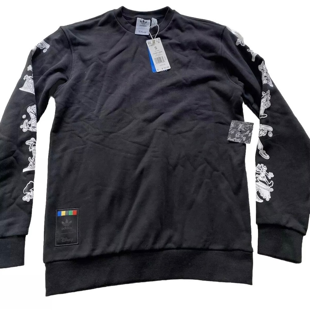 adidas x disney goofy crew long sleeve blank sweatshirt size Small RARE COLLAB - Picture 3 of 4
